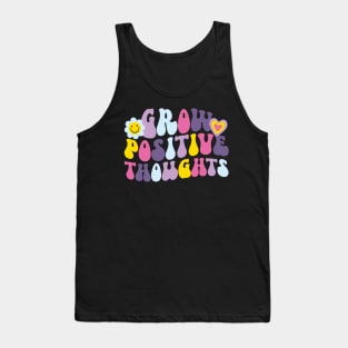 Retro Grow Positive Thoughts Quote Tank Top